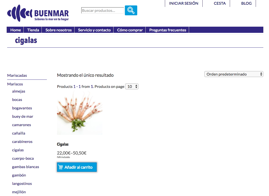 comprar cigalas online buenmar